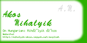 akos mihalyik business card